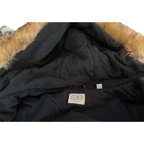 SO13 New York Black Faux Fur Hooded Coat  L - Picture 10 of 14